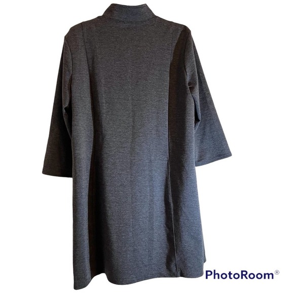 Magellan 1/4 zip knit tunic Sz. Medium 3/4 sleeves Pockets Gray Read Description - Picture 4 of 6